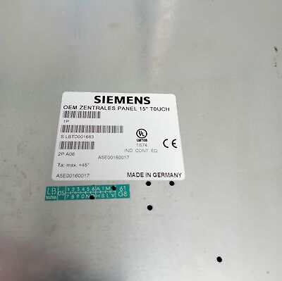 Siemens A5E00160017 OEM Zentrales Panel 15" Touch Gallery Image 1