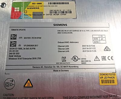 Siemens 6AV7241-7EC18-0FA0 / Siemens 6AV7 241-7EC18-0FA0 Gallery Image 1