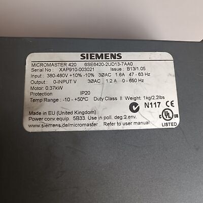 Siemens 6SE6420-2UD13-7AA0 + 6SE6400-0BP00-0AA0 Gallery Image 0
